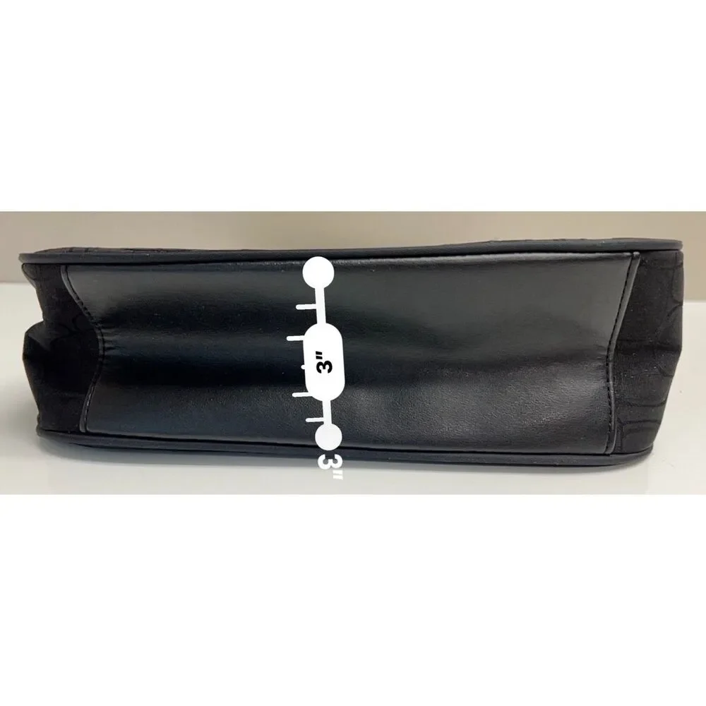 Express black nylon baguette with silver tone hardware